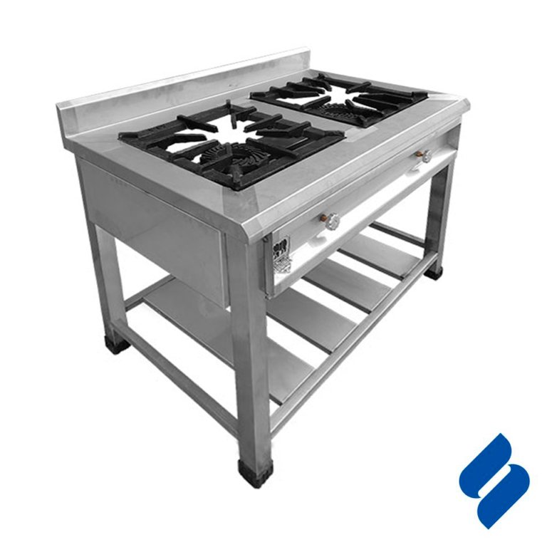 cocinas industrial 2 hornillas a gas - muebles de acero inoxidable